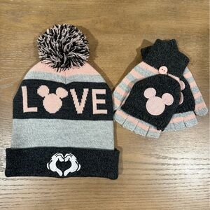 Mickey Mouse beanie and glove set